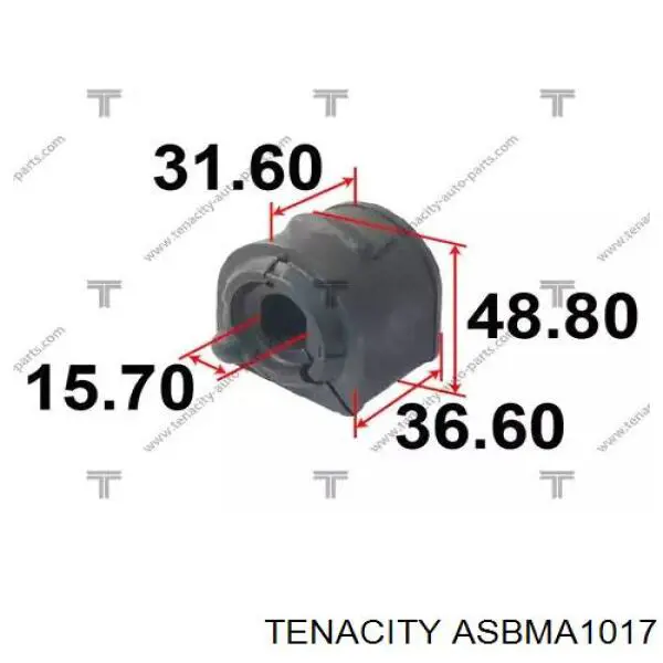 ASBMA1017 Tenacity casquillo de barra estabilizadora delantera
