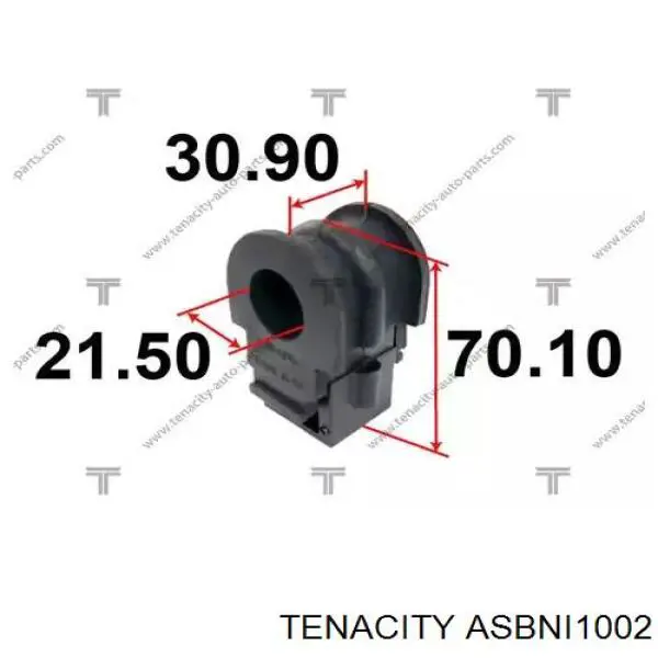 ASBNI1002 Tenacity casquillo de barra estabilizadora delantera