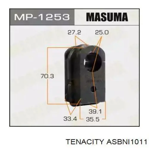 ASBNI1011 Tenacity casquillo de barra estabilizadora delantera