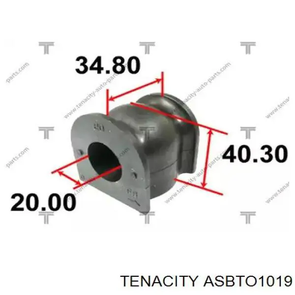 ASBTO1019 Tenacity casquillo de barra estabilizadora delantera