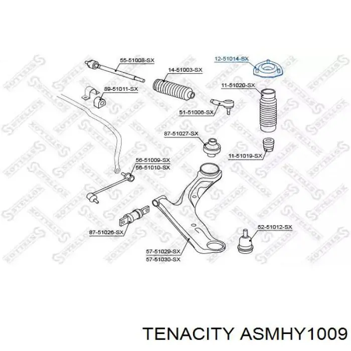 ASMHY1009 Tenacity soporte amortiguador delantero
