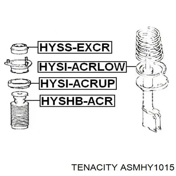 ASMHY1015 Tenacity copela de amortiguador trasero