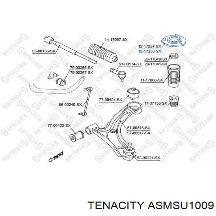 ASMSU1009 Tenacity Soporte del amortiguador delantero