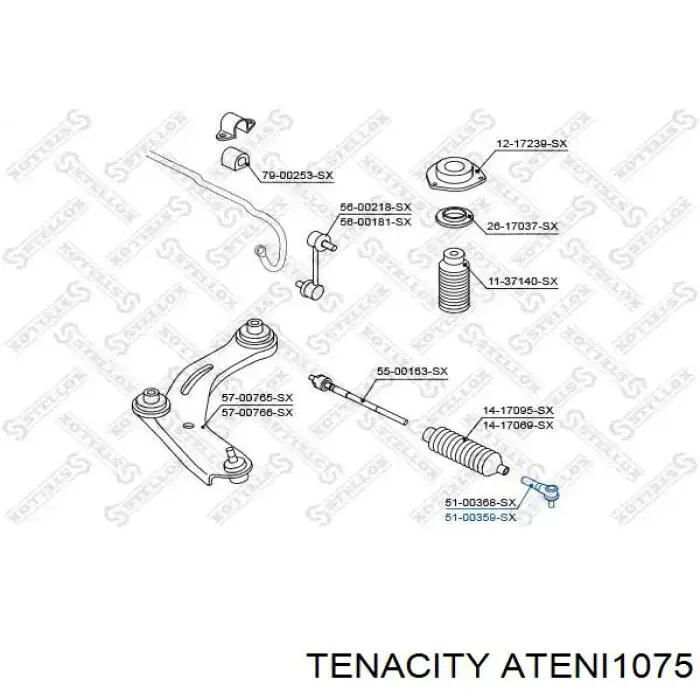 ATENI1075 Tenacity rótula barra de acoplamiento exterior