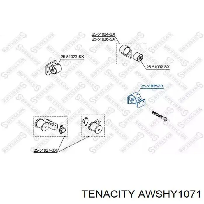 AWSHY1071 Tenacity soporte motor delantero