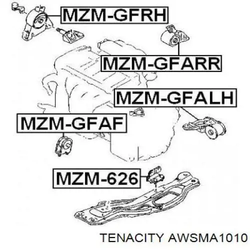 AWSMA1010 Tenacity soporte de motor trasero