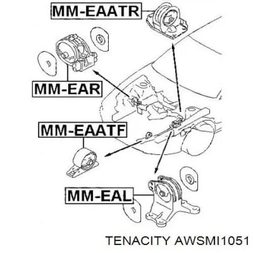 AWSMI1051 Tenacity Soportes de motor trasero
