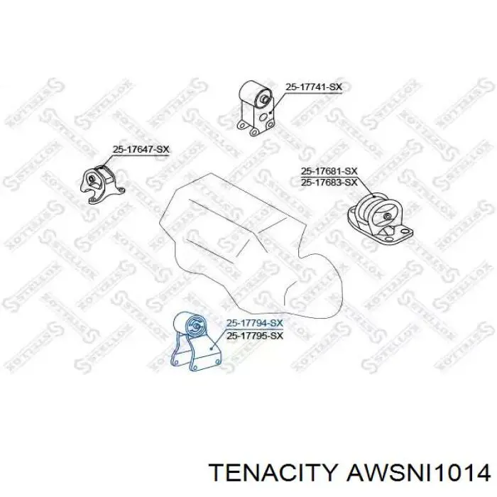 Soporte de motor delantero Tenacity AWSNI1014 precio, desde 41,90 EUR