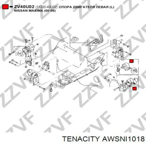 1122040U02 Nissan soporte motor izquierdo