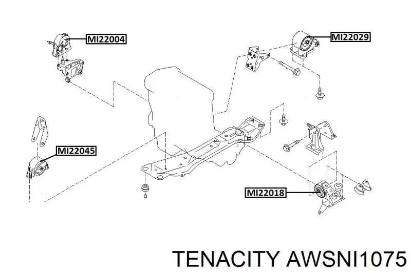AWSNI1075 Tenacity soporte de motor derecho