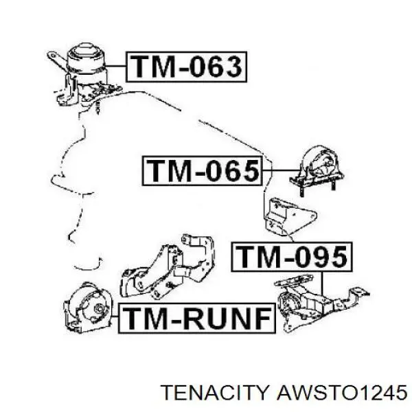 AWSTO1245 Tenacity Soportes de motor delantero