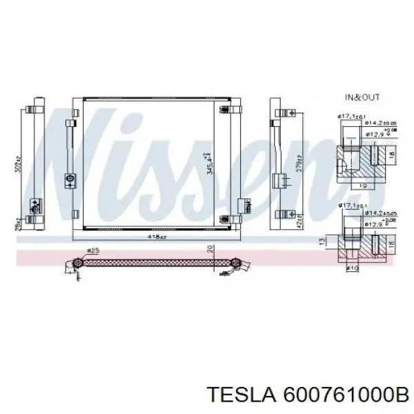 Radiador de aire acondicionado Tesla Model S (5YJS)