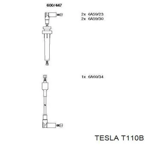 T110B Tesla cables de bujías