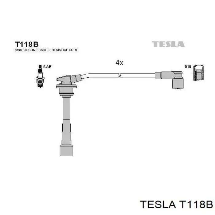 Comprar T118B Tesla Cable de bujía