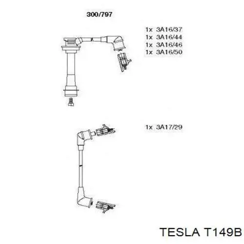 T149B Tesla juego de cables de encendido