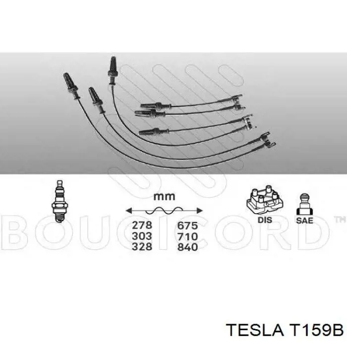 T159B Tesla juego de cables de encendido