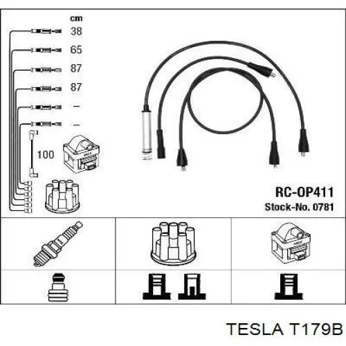 T179B Tesla cables de bujías