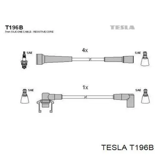 T196B Tesla cables de bujías