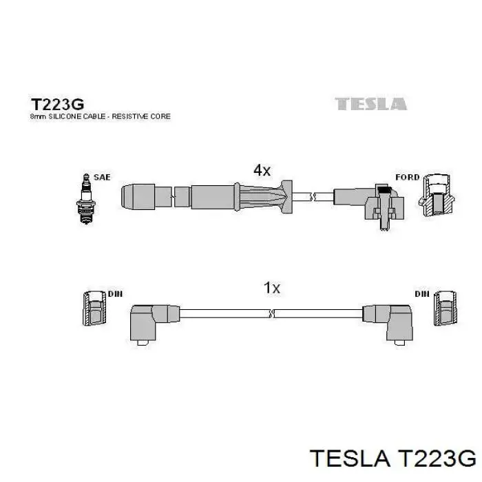 Juego de cables de bujias Tesla T223G precio, desde 29,78 EUR