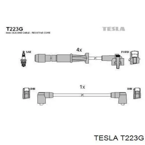 T223G Tesla cables de bujías