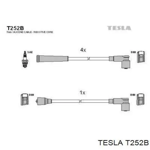 T252B Tesla cables de bujías