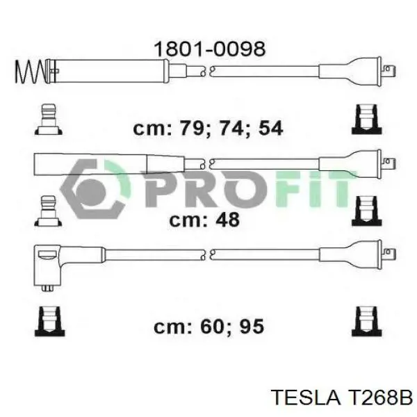 T268B Tesla cables de bujías