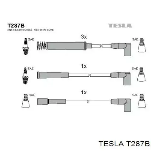 T287B Tesla juego de cables de encendido