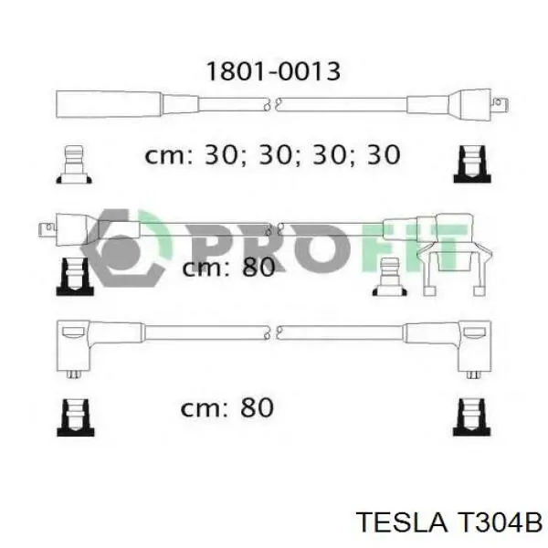 T304B Tesla cables de bujías
