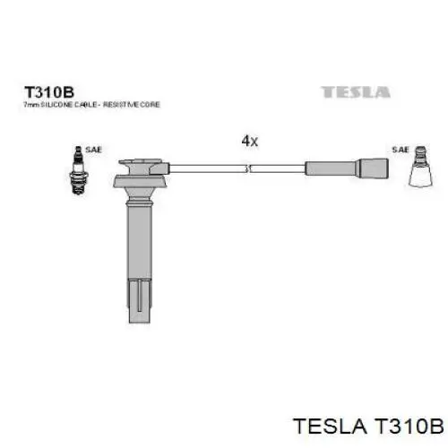 T310B Tesla cables de bujías