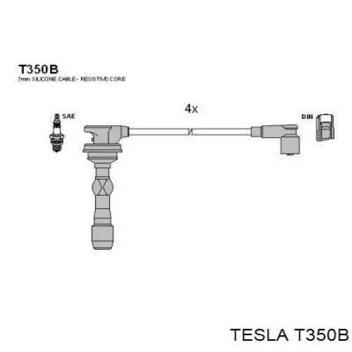 T350B Tesla juego de cables de encendido