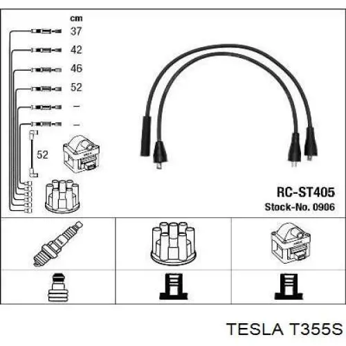Cables de bujías T355S Tesla