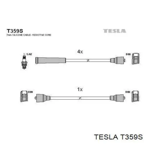 T359S Tesla juego de cables de encendido