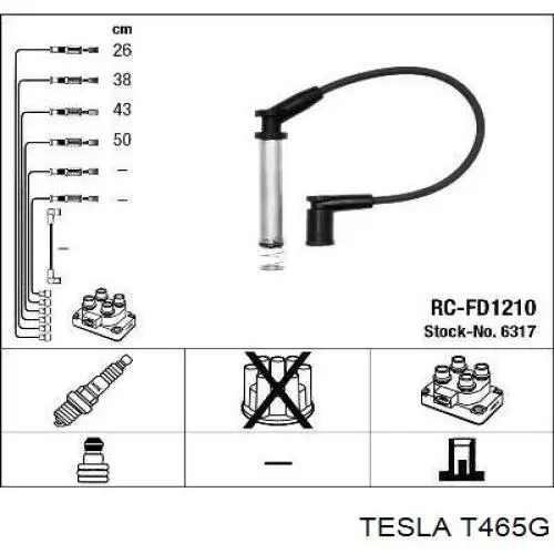 T465G Tesla cables de bujías