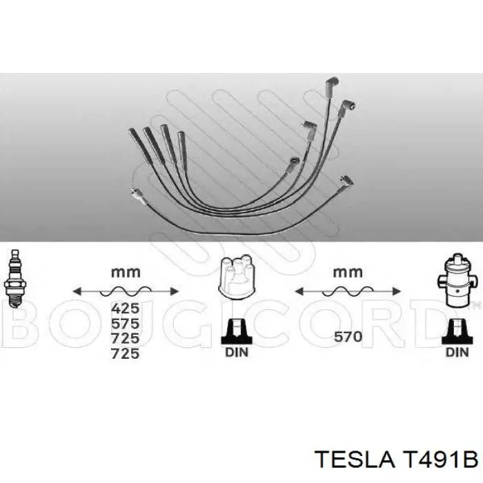 T491B Tesla juego de cables de encendido