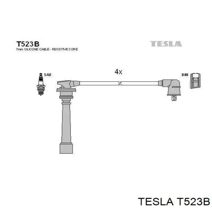T523B Tesla Cables de alta tensión, juego