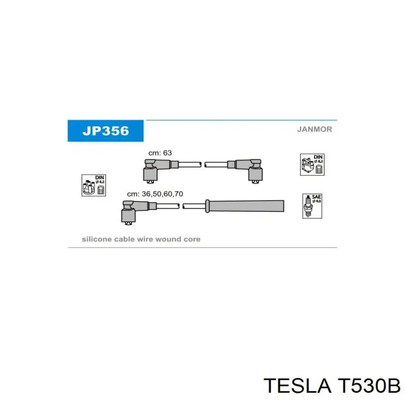 T530B Tesla juego de cables de encendido