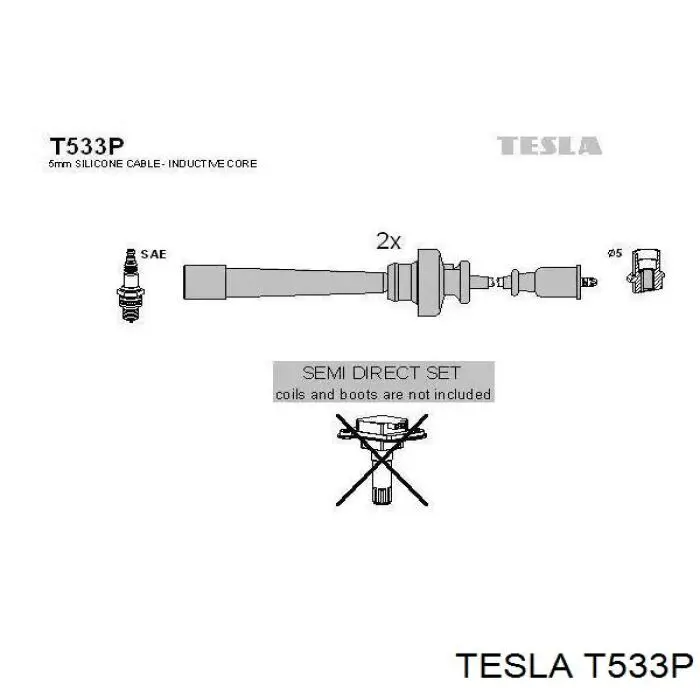 T533P Tesla Cables de alta tensión, juego