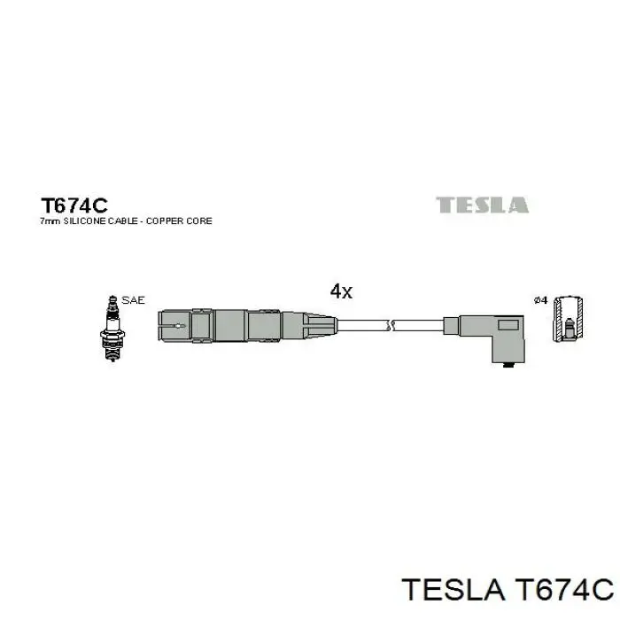 Comprar T674C Tesla Cable de bujía