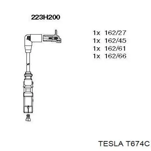 T674C Tesla juego de cables de encendido