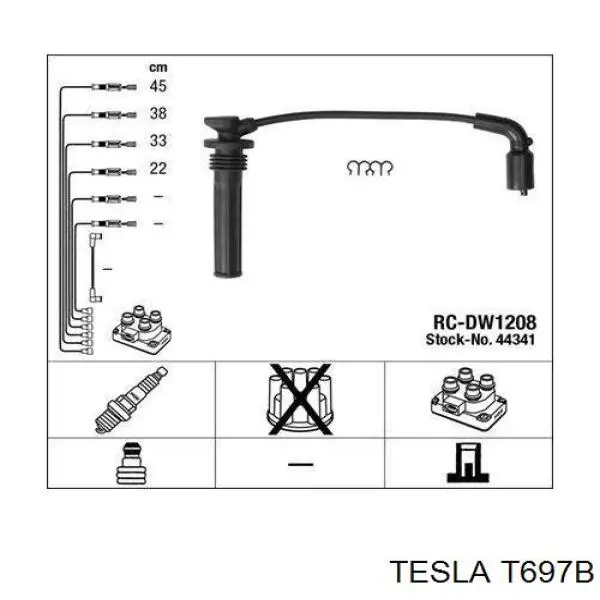 T697B Tesla juego de cables de encendido