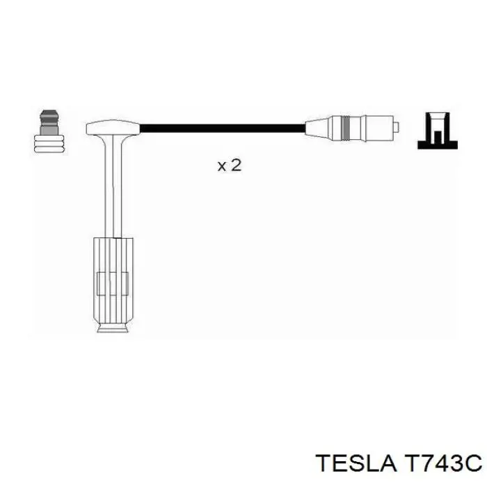 T743C Tesla juego de cables de encendido