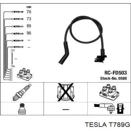 T789G Tesla juego de cables de encendido