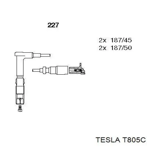 T805C Tesla cables de bujías