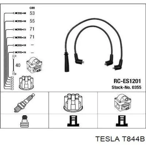 T844B Tesla Cables de alta tensión, juego