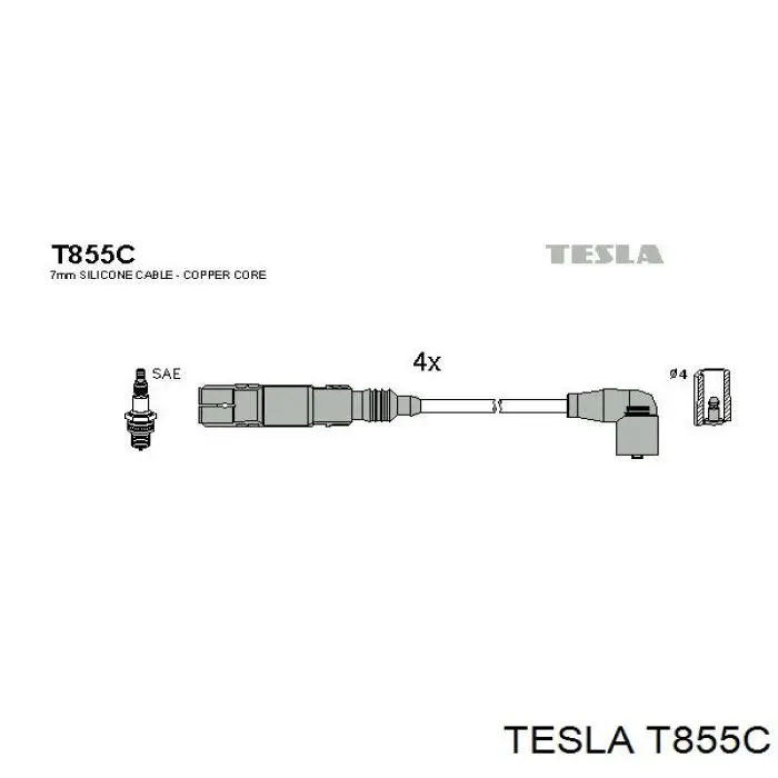 Juego de cables de bujias Tesla T855C precio, desde 33,86 EUR