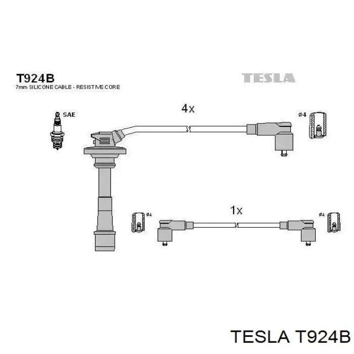 Juego de cables de bujias Tesla T924B precio, desde 46,33 EUR