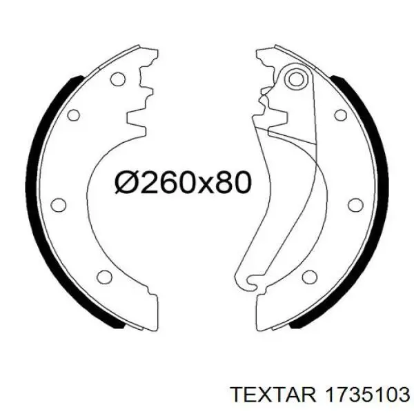 1735103 Textar zapatas de frenos de tambor traseras