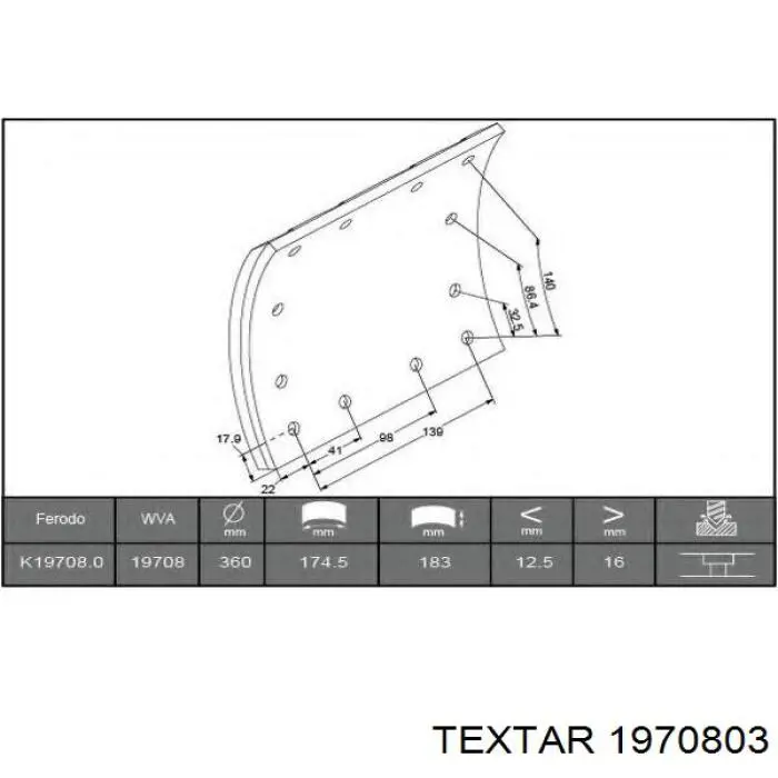 1970803 Textar zapatas de frenos de tambor traseras