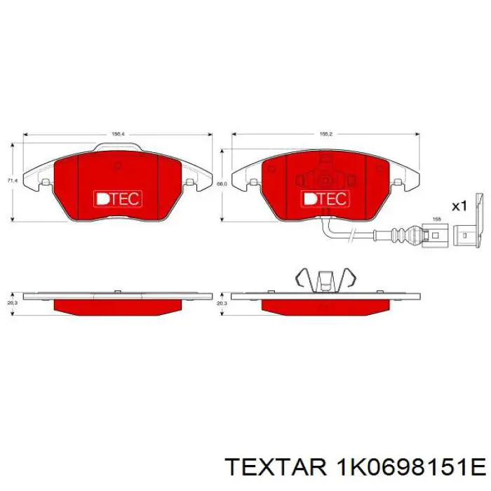 Pastillas de freno delanteras Seat Leon 2 1P1