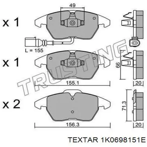 Pastillas de freno delanteras Seat Leon 2 1P1